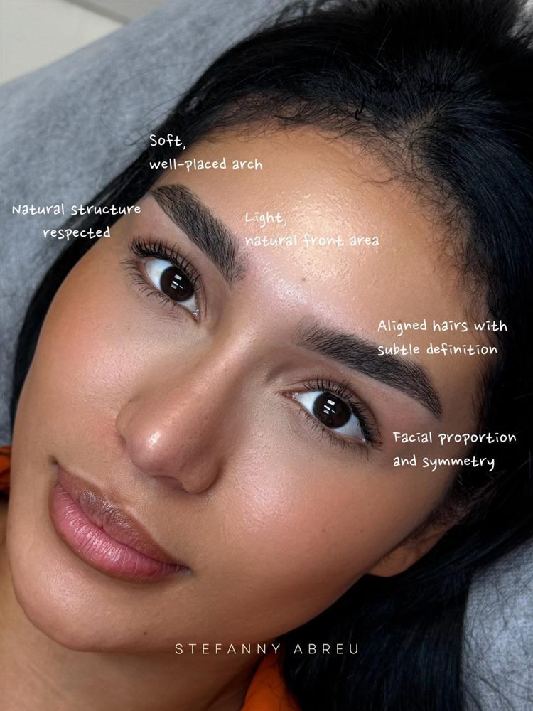 Precision eyebrow shaping detail