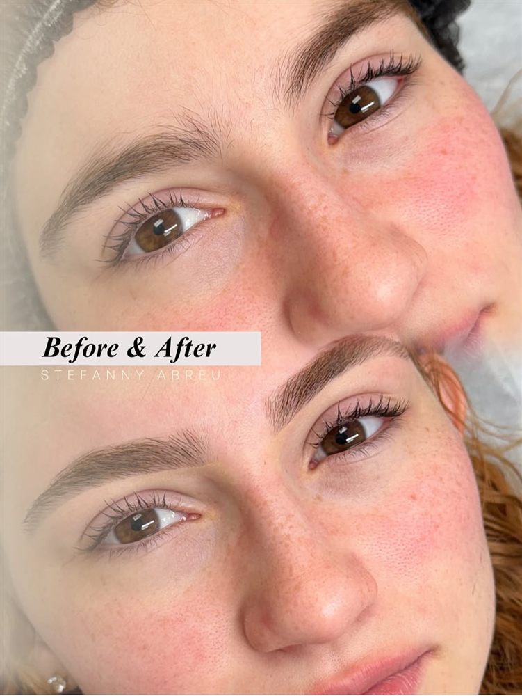 Eyebrow shaping before and after